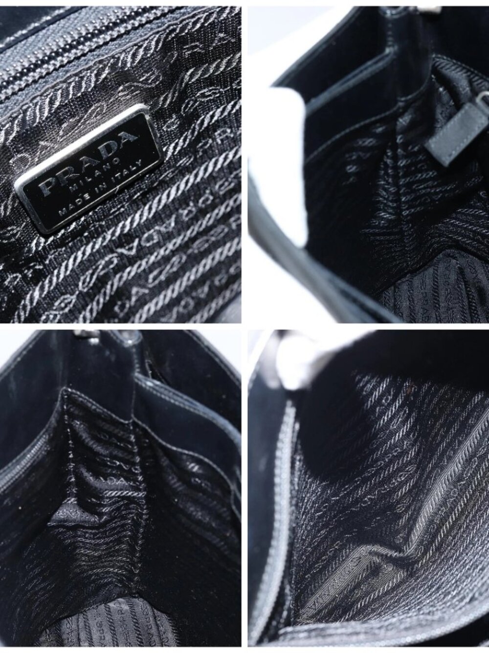 PRADA Shoulder Bag Nylon Black Silver - Picture 15 of 16